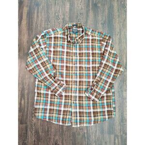 PENDLETON SIR Men's Wool Shirt Sz Tall XXXL Multicolor Plaid 3XLT Long sleeve